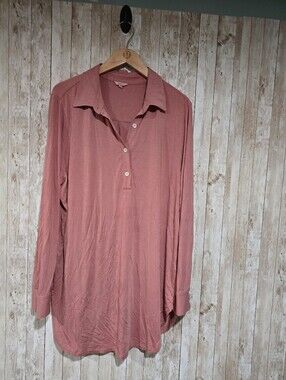 Eberjey Gisele Boyfriend Sleepshirt Dress  Old Rose Size M